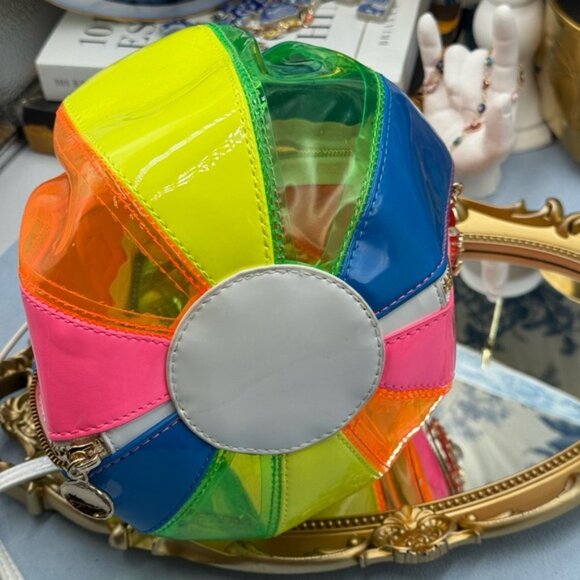 🆕 BETSEY JOHNSON 🧿 NWOT Havin A Ball Beach Ball Novelty Kitsch Crossbody Bag - Picture 13 of 16